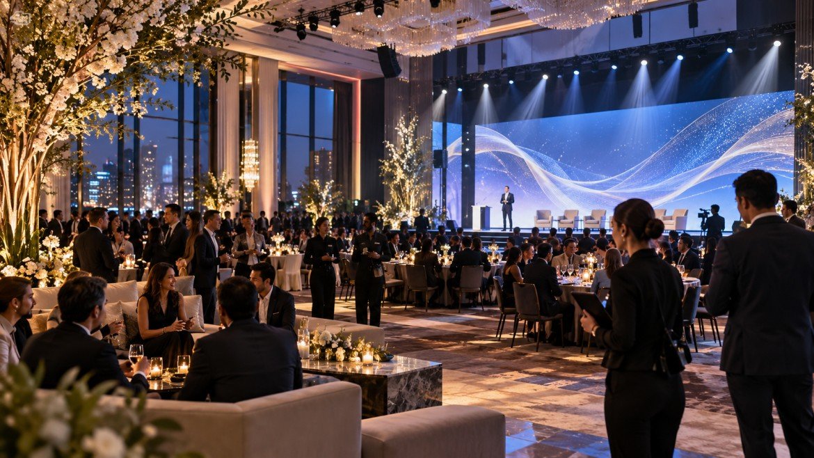 Event stage with audience